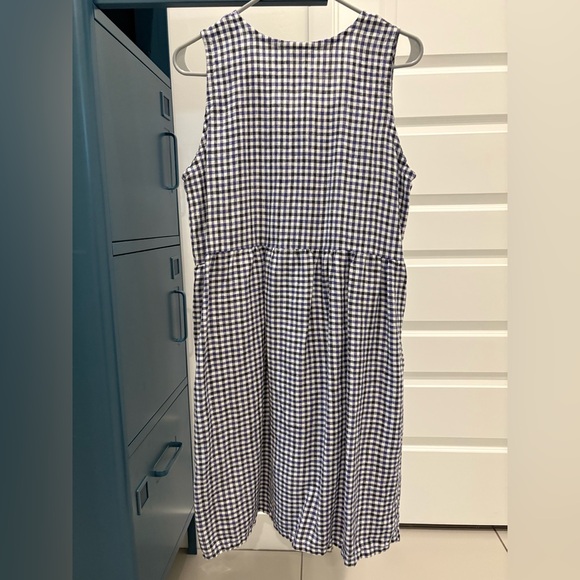 Conscious Clothing Black + Blue Gingham Artist Dress Size M - Picture 4 of 4